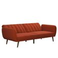 Novogratz Brittany Futon Sofa Bed - Orange Linen Fabric - 2115529NUK
