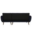 Novogratz Brittany Sectional Futon Sofa Bed - Navy Blue Linen - 2276629NUK