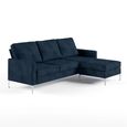 Novogratz Chapman Sectional Sofa - Blue Velvet Fabric - DA037SEC-BLUK