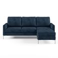 Novogratz Chapman Sectional Sofa - Blue Velvet Fabric - DA037SEC-BLUK