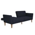 Novogratz Regal Futon Sofa Bed - Blue Linen Fabric - 2180629NUK