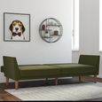Novogratz Regal Futon Sofa Bed - Green Linen Fabric - 2180929NUK