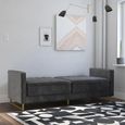Novogratz Skylar Sofa Bed - Grey Velvet Fabric - 2358479NUK