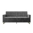 Novogratz Skylar Sofa Bed - Grey Velvet Fabric - 2358479NUK