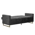 Novogratz Skylar Sofa Bed - Grey Velvet Fabric - 2358479NUK