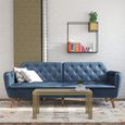 Novogratz Tallulah Futon Sofa Bed - Blue Velvet Fabric - 2144679NUK
