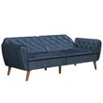 Novogratz Tallulah Futon Sofa Bed - Blue Velvet Fabric - 2144679NUK