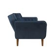 Novogratz Tallulah Futon Sofa Bed - Blue Velvet Fabric - 2144679NUK
