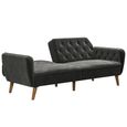Novogratz Tallulah Futon Sofa Bed - Grey Velvet Fabric - 2144479NUK