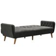 Novogratz Tallulah Futon Sofa Bed - Grey Velvet Fabric - 2144479NUK