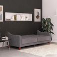 Novogratz Vintage Tufted Futon Sofa Bed - Grey Velvet Fabric - 2238479NUK