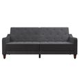 Novogratz Vintage Tufted Futon Sofa Bed - Grey Velvet Fabric - 2238479NUK