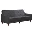 Novogratz Vintage Tufted Futon Sofa Bed - Grey Velvet Fabric - 2238479NUK