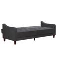 Novogratz Vintage Tufted Futon Sofa Bed - Grey Velvet Fabric - 2238479NUK