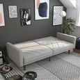 Paxson Sofa Bed - 3 Seater - Light Grey Linen Fabric - 2110229UK