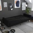 Paxson Sofa Bed - 3 Seater - Black Linen Fabric - 2110029UK