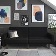 Paxson Sofa Bed - 3 Seater - Black Linen Fabric - 2110029UK