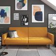 Paxson Sofa Bed - 3 Seater - Mustard Linen Fabric - 2110329UK