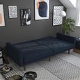 Paxson Sofa Bed - 3 Seater - Navy Blue Linen Fabric - 2110629UK