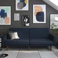 Paxson Sofa Bed - 3 Seater - Navy Blue Linen Fabric - 2110629UK