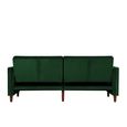 Pin Tufted Futon Sofa Bed - 3 Seater - Green Velvet Fabric -  2164979UK