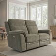 Havana Sofa - 2 Seater - Electric Recliner - Moss Green Fabric