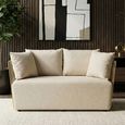 Azalea Sofa - 2 Seater - Cream Fabric with Gold Metal