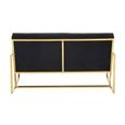 Azalea Sofa - 2 Seater - Black Velvet Fabric with Gold Metal Frame