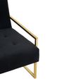 Azalea Sofa - 2 Seater - Black Velvet Fabric with Gold Metal Frame