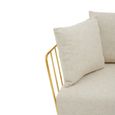 Azalea Sofa - 2 Seater - Cream Fabric with Gold Metal