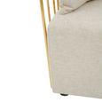 Azalea Sofa - 2 Seater - Cream Fabric with Gold Metal