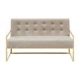 Azalea Sofa - 2 Seater - Mink Velvet Fabric with Gold Metal