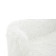 Clarence Sofa - 2 Seater - White Faux Fur with Gold Legs