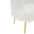 Clarence Sofa - 2 Seater - White Faux Fur with Gold Legs