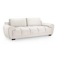 Azzuro Sofa - Cream Velvet Fabric - 3 Seater