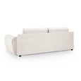 Azzuro Sofa - Cream Velvet Fabric - 3 Seater