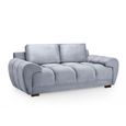 Azzuro Sofa - Grey Velvet Fabric - 2 Seater