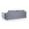 Azzuro Sofa - Grey Velvet Fabric - 3 Seater