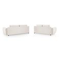 Azzuro Sofa Set - Cream Velvet Fabric - 3+2 Seater