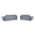 Azzuro Sofa Set - Grey Velvet Fabric - 3+2 Seater