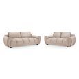 Azzuro Sofa Set - Mocha Velvet Fabric - 3+2 Seater