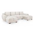Azzuro U Shape Corner Sofa Suite - Cream Velvet Fabric