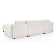 Azzuro U Shape Corner Sofa Suite - Cream Velvet Fabric