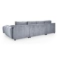 Azzuro U Shape Corner Sofa Suite - Grey Velvet Fabric