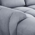 Azzuro U Shape Corner Sofa Suite - Grey Velvet Fabric