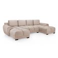 Azzuro U Shape Corner Sofa Suite - Mocha Velvet Fabric
