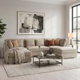 Belgravia U Shape Corner Sofa - Beige Fabric