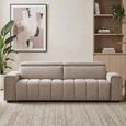 Molly Electric Recliner Sofa Bed - Beige Fabric - 3 Seater - Click Clack