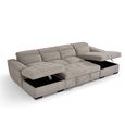 Alaya U Shape Corner Sofa Bed - Beige Fabric - Pull Out