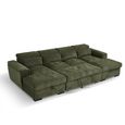 Alaya U Shape Corner Sofa Bed - Green Fabric - Pull Out